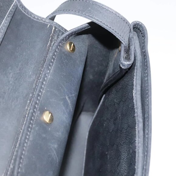 Christian Dior Honeycomb Canvas Shoulder Bag PVC Leather Black Gold Auth 109067 - Picture 12 of 16